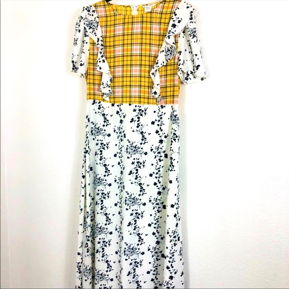 NWOT Glamorous 🌻 mix media floral gingham dress - Picture 7 of 13